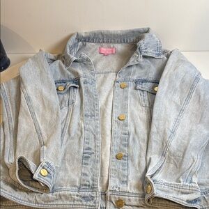 SCL Light Blue Denim Jacket with Gold Buttons M